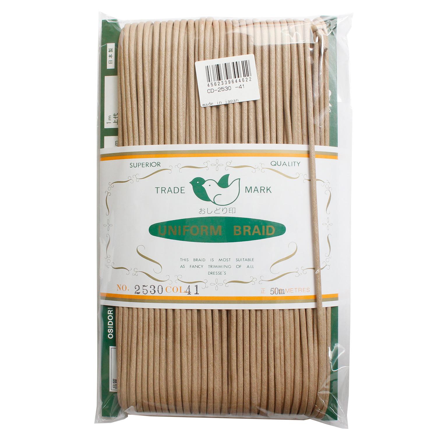 Ichii Shoten Wax Cord Dia 3mm x 50m Roll Light Beige CD2530-41