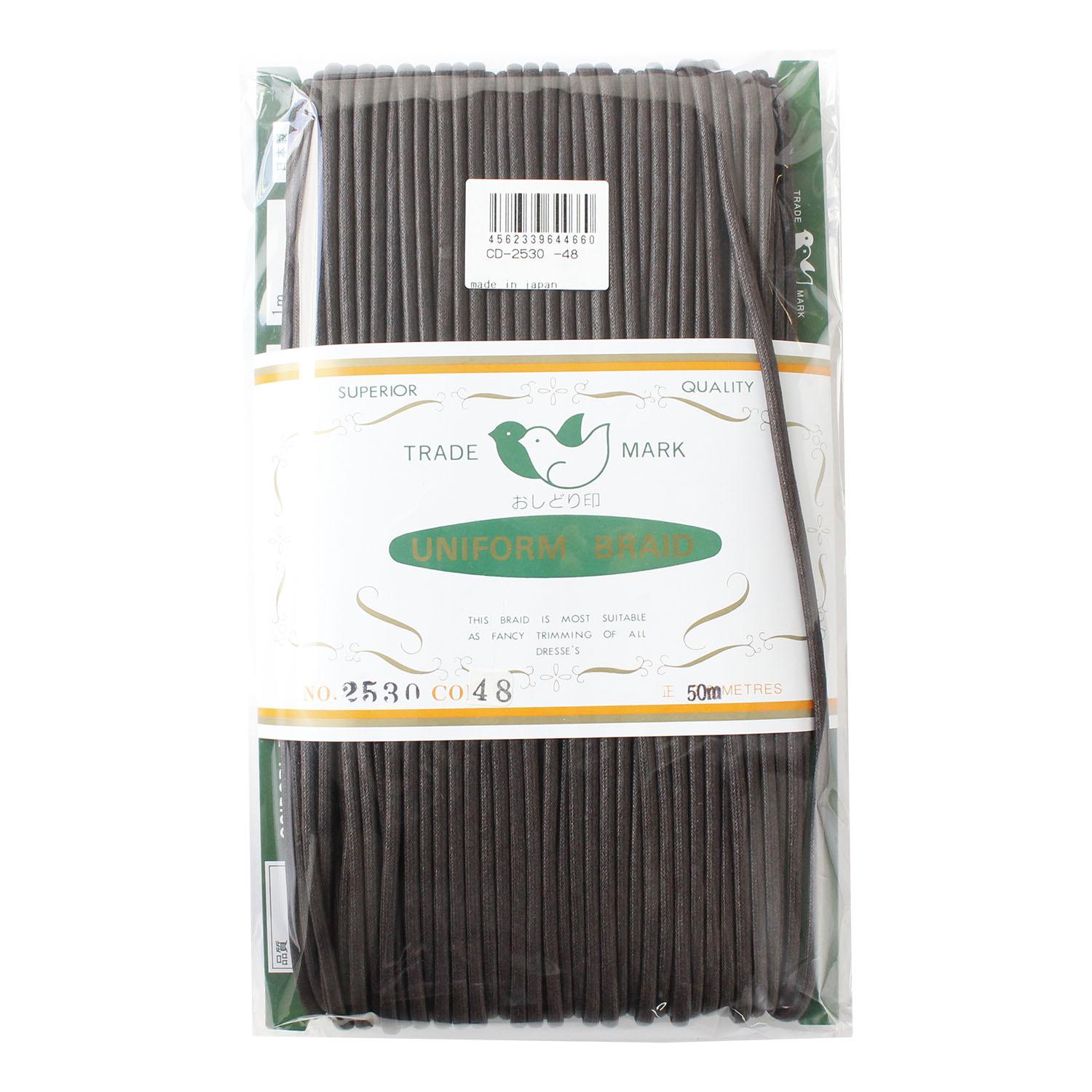 Ichii Shoten Wax Cord Dia 3mm x 50m Roll Dark Brown CD2530-48