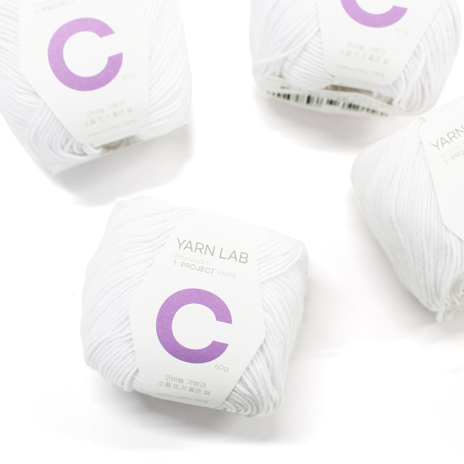 Knit Wit 韩国棉质编织线 Cookie Cotton 曲奇棉 白色(White) 同色4团入 KNW-CCP1