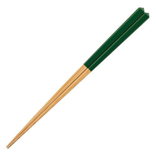 YamaCo Ryubi Tableware to Enjoy Coolness Diamond-Cut Thick Chopsticks Green Thick Handles for Easy Grip yamaco09036