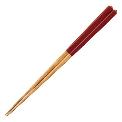 YamaCo Ryubi Tableware to Enjoy Coolness Diamond-Cut Thick Chopsticks Red Thick Handles for Easy Grip yamaco09037