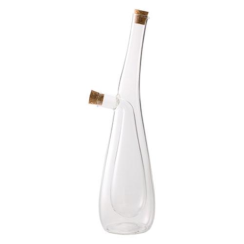 Yamaco Ryubi Enjoying Cool Tableware Glass 2-Layer Flask Bottle Drop Type Two types of liquids can be used separately yamaco28049
