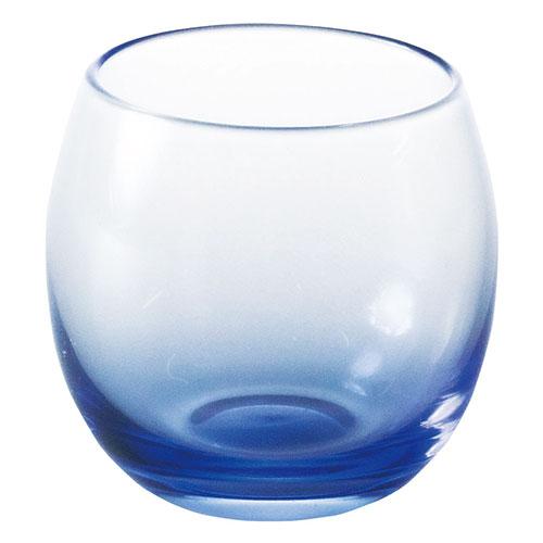 Yamako Suzumi: Tableware to Enjoy the Coolness of Summer—Egg-Shaped Glass Mini Cup, Blue—A Showa-Era Retro Glass Bowl yamaco29246