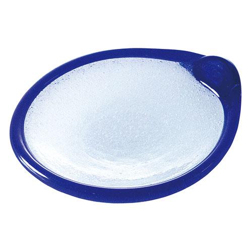 Yamaco Ryubi Tableware to Enjoy Coolness Ryukyu Glass Awashizuku Small Plate Blue Enjoy Different Tastes Made by Artisans yamaco29413