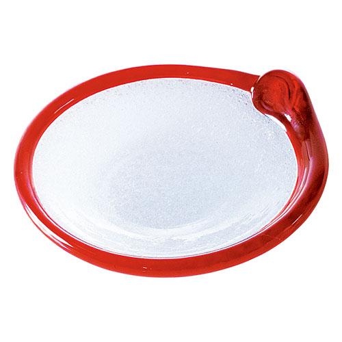 Yamaco Ryubi Tableware to Enjoy Coolness Ryukyu Glass Awashizuku Small Plate Red Enjoy Different Tastes Made by Artisans yamaco29414