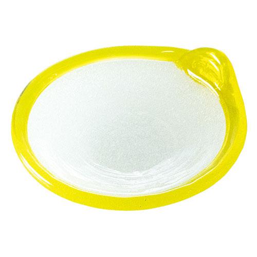 Yamaco Ryubi Tableware to Enjoy Coolness Ryukyu Glass Awashizuku Small Plate Yellow Enjoy Different Tastes Made by Artisans yamaco29415