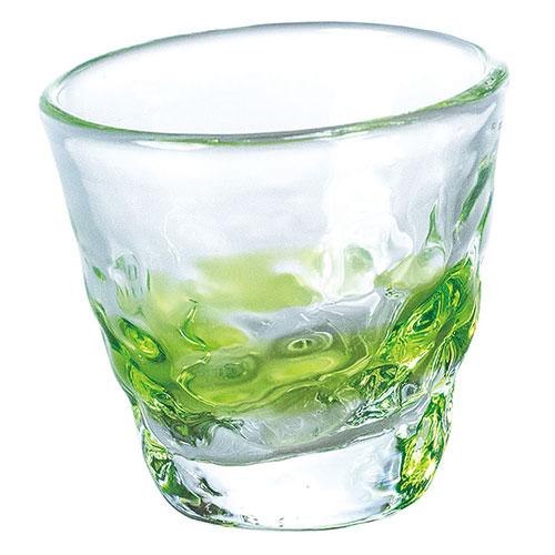 Yamaco Ryobi Tableware for Enjoying Coolness Ryukyu Glass Kira-Nami Chiyokuchi Green Enjoy Different Tastes Handcrafted by Artisans yamaco29417