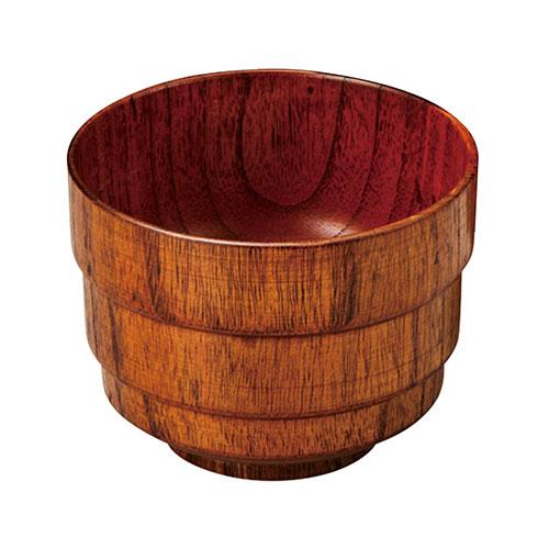 Yamaco Yubi Commercial Wooden Rice Bowl with Lid Namazuri Body Only (Approx. dia. 10.8 x H 8 cm) Business Supplies for Hotels, Ryokan, and Restaurants yamaco30048