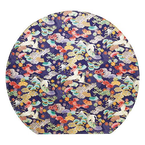 Yamaco Ryubi Enjoying Cool Tableware Japanese Pattern Cotton Mat Half Moon Tsuru Japanese Pattern Design Reversible Specification yamaco66927