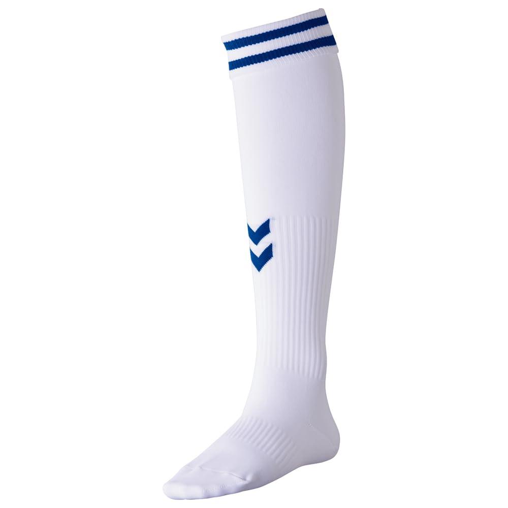 HUMMEL Junior Game Stockings JR Soccer Stockings Socks 23AW (HJG7090) (1069) White × G Blue 22-24cm