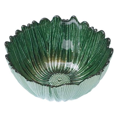 Yamaco Ryobi Enjoying Cool Tableware Glass Metallic Color Flower Small Bowl Green Metal texture and glass transparency yamaco29267