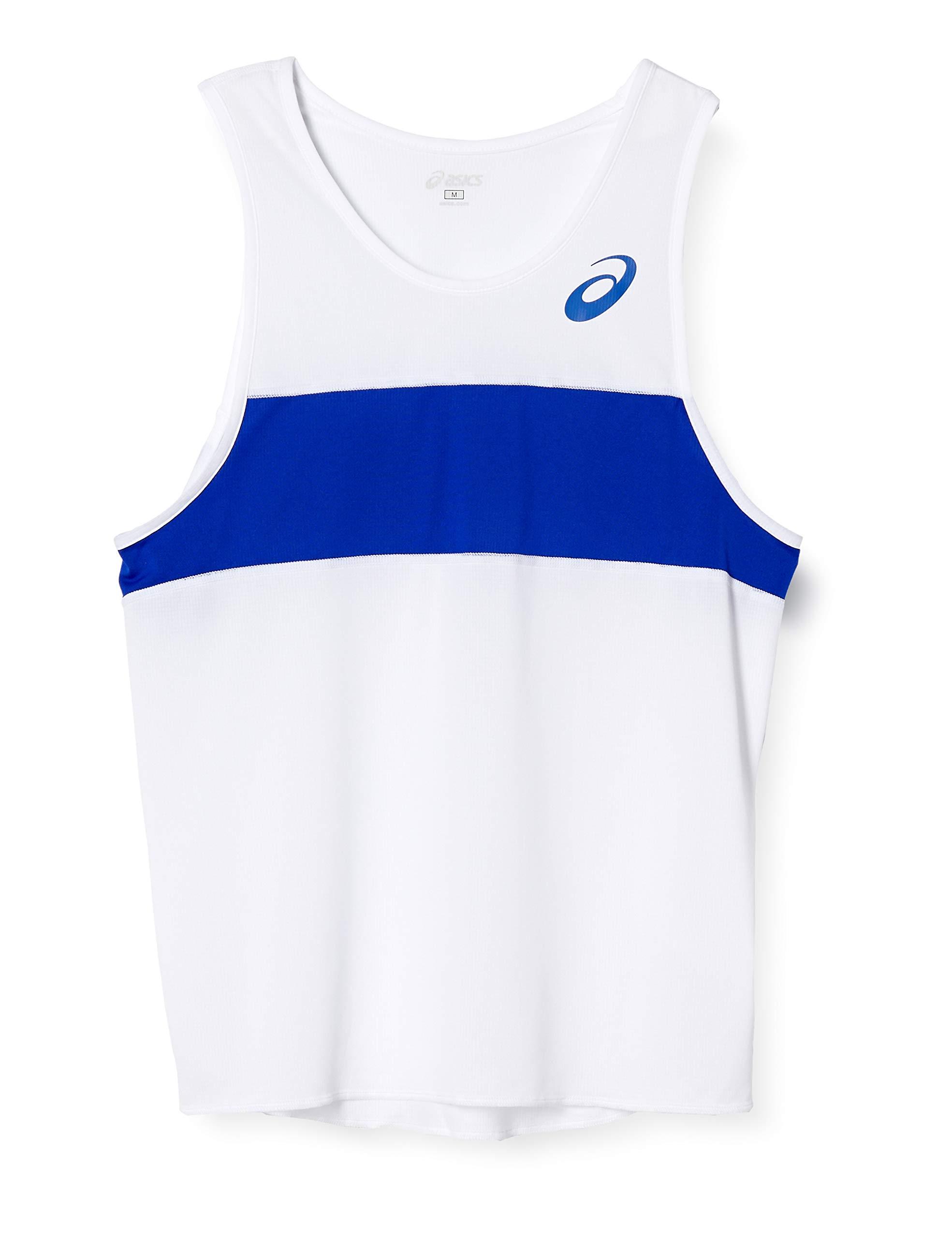 [ASICS] Track & Field Wear Running Shirt XT1039 Kids Kids White/Blue Japan 150 (Equivalent to Japanese Size 150)