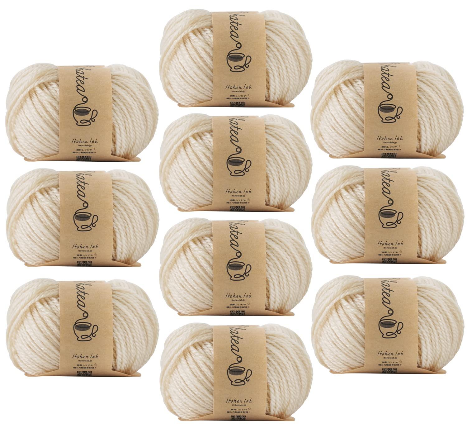 Hara Wool Knitworm Yarn 10-Ball Set Chat Acrylic Medium Weight Medium Weight 30g (approx. 66m) 100% Acrylic 1. Milk