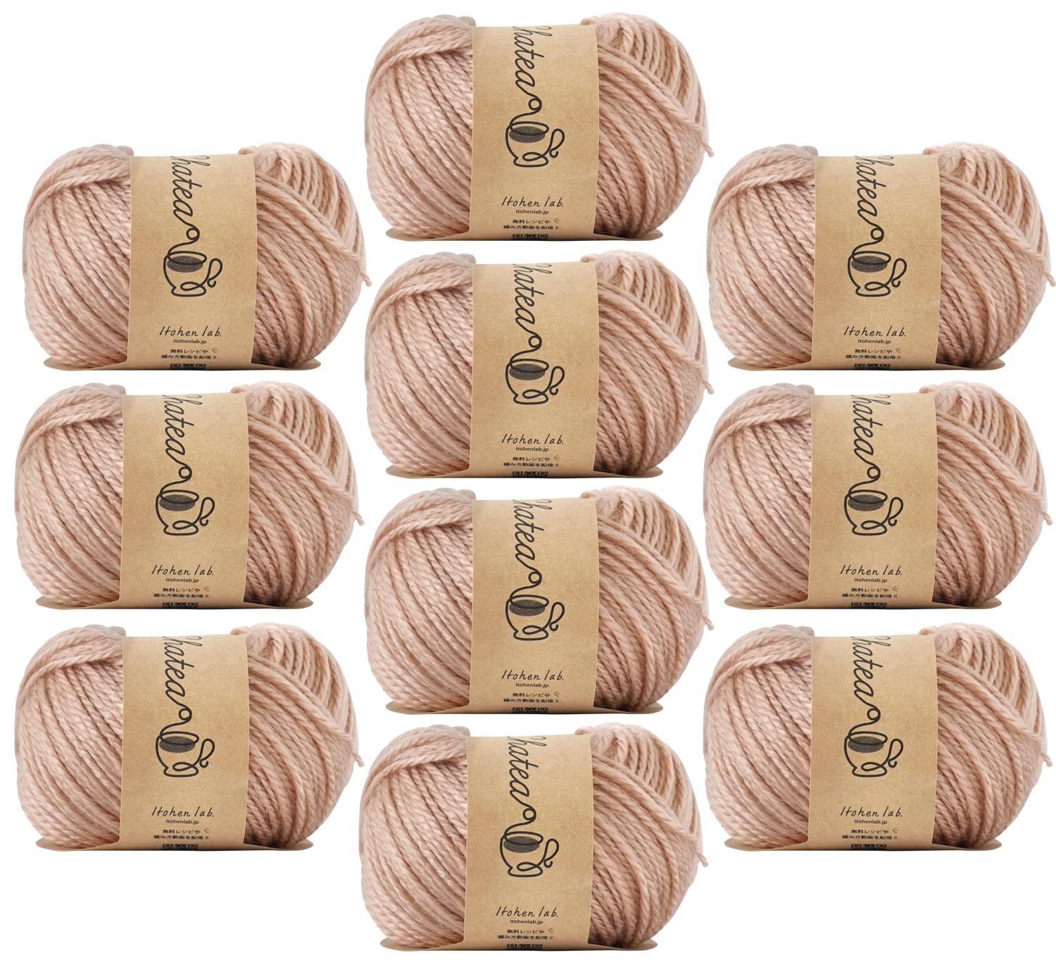 Hara Wool Knitworm Yarn 10-Ball Set Chatia Acrylic Medium Weight Medium Weight 30g (approx. 66m) 100% Acrylic 2. Strawberry