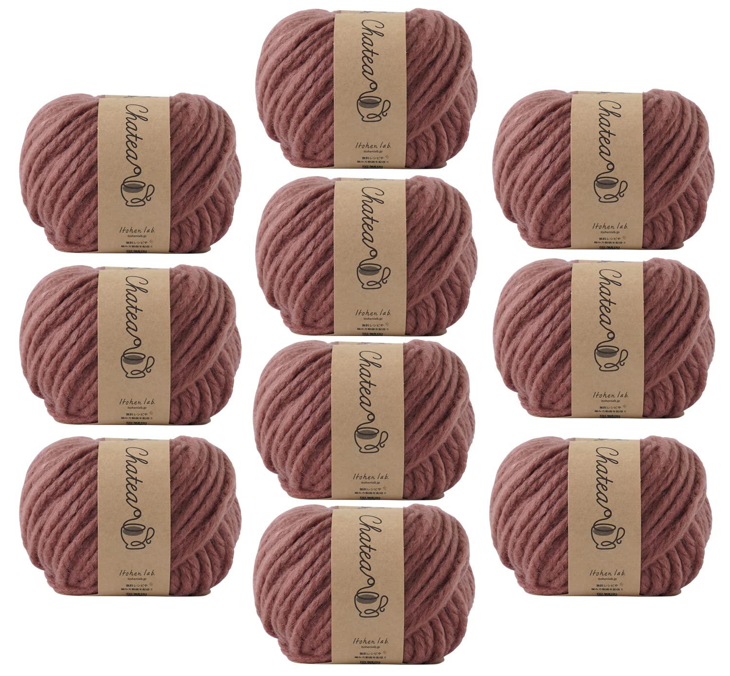 Hara Wool Knitworm Yarn 10-Ball Set Chati Acrylic Super Bulky 30g (approx. 31m) 100% Acrylic 2. Raspberry