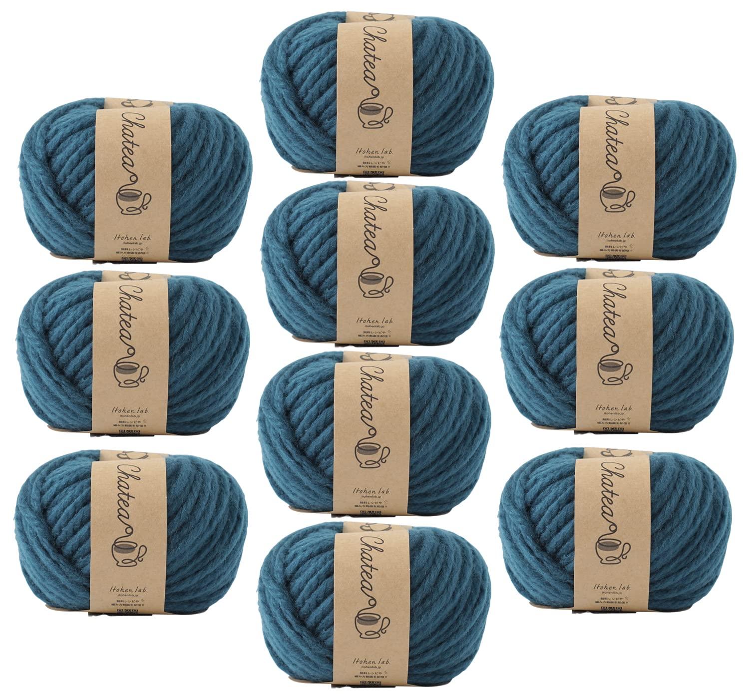 Hara Wool Knitworm Yarn 10-Ball Set Chati Acrylic Super Bulky 30g (approx. 31m) 100% Acrylic 6. Aqua