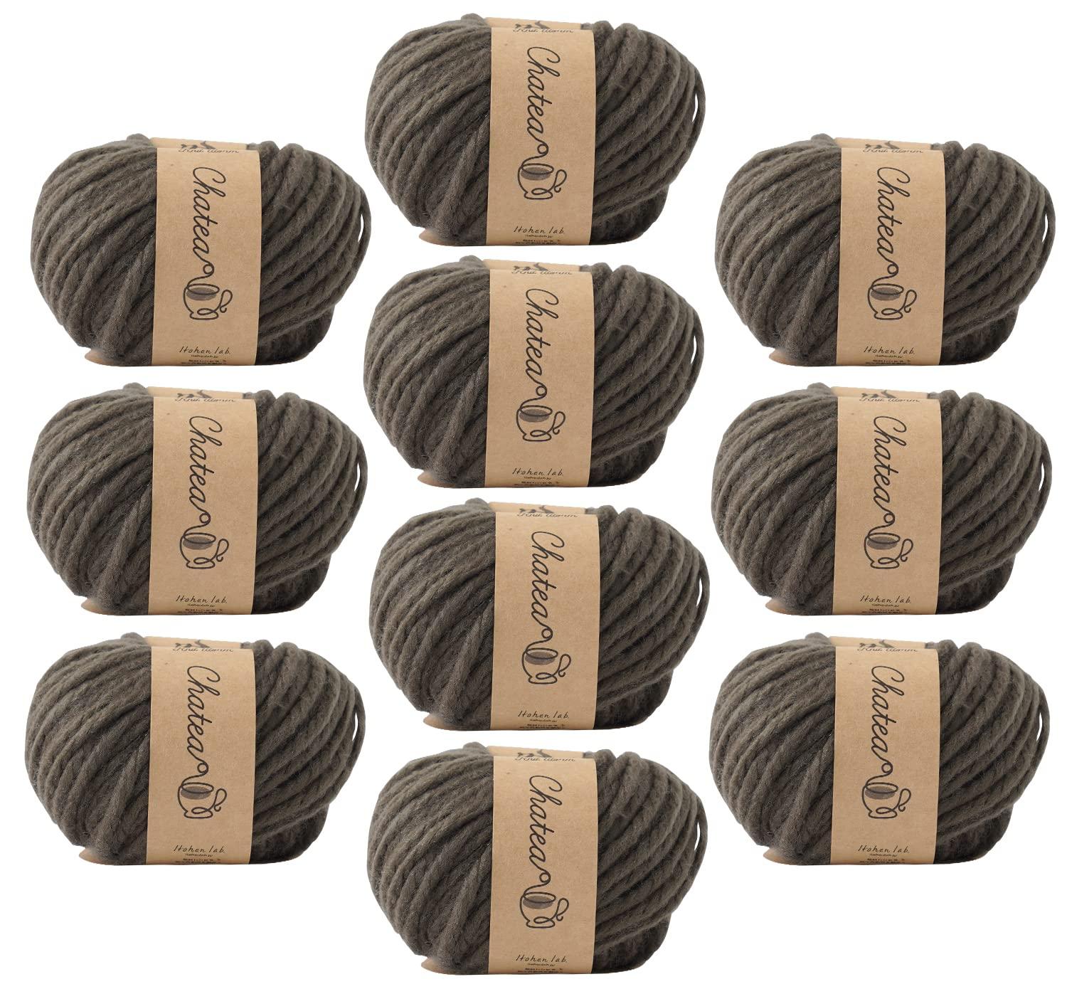 Hara Wool Knitworm Yarn 10-Ball Set Chati Acrylic Super Bulky 30g (approx. 31m) 100% Acrylic 7. Olive
